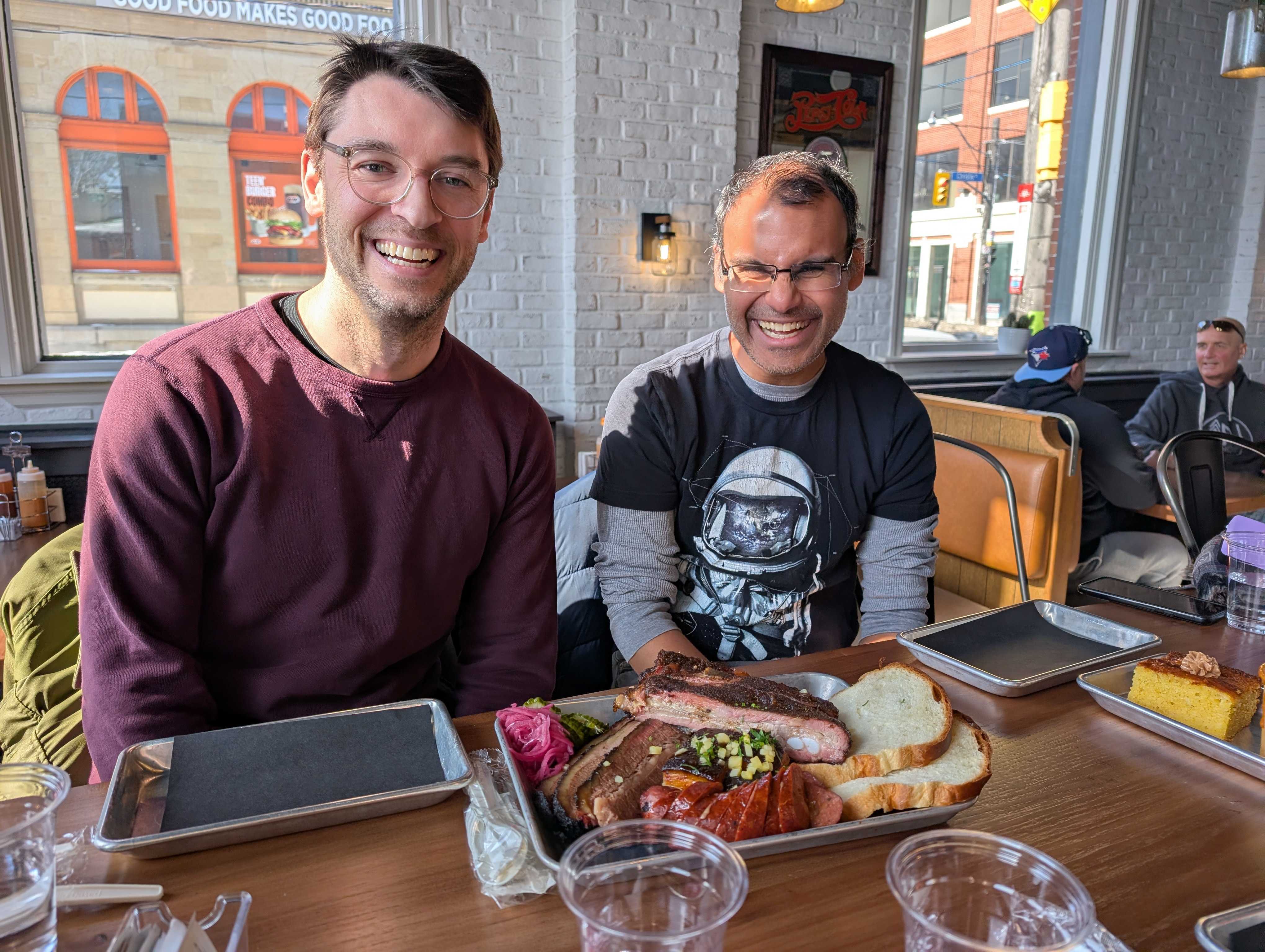 Celebrating Derek's Cell paper at Golden Horseshoe BBQ