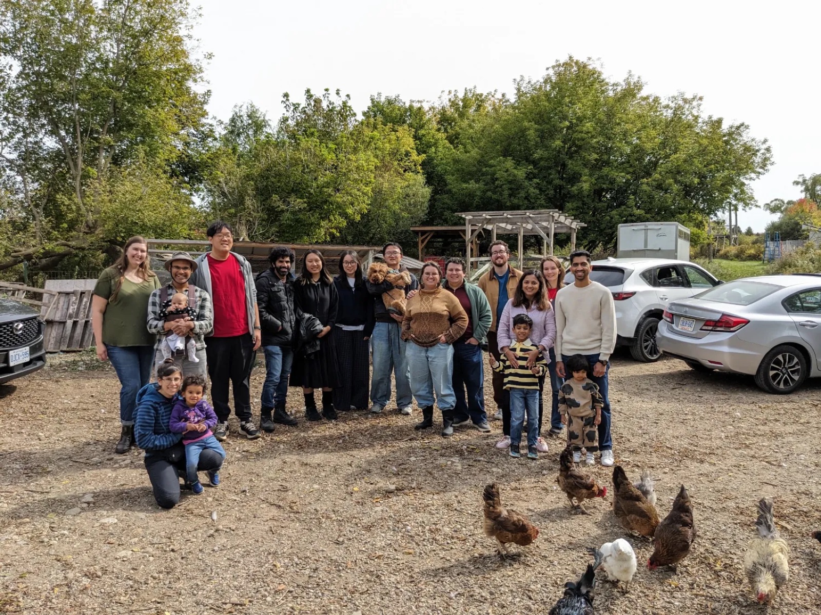 The lab and our families at the farm