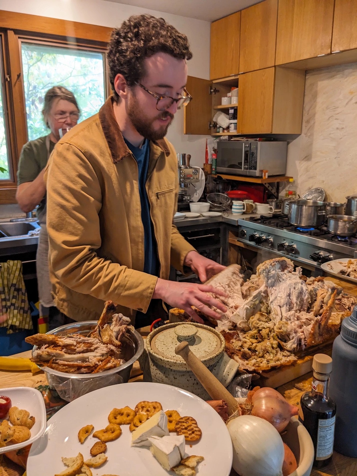 Getting the turkey ready
